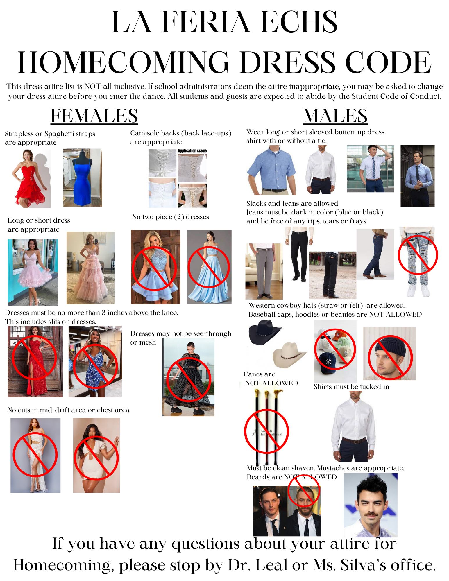 La Feria ECHS homecoming dance dress code for September 6th, 2025