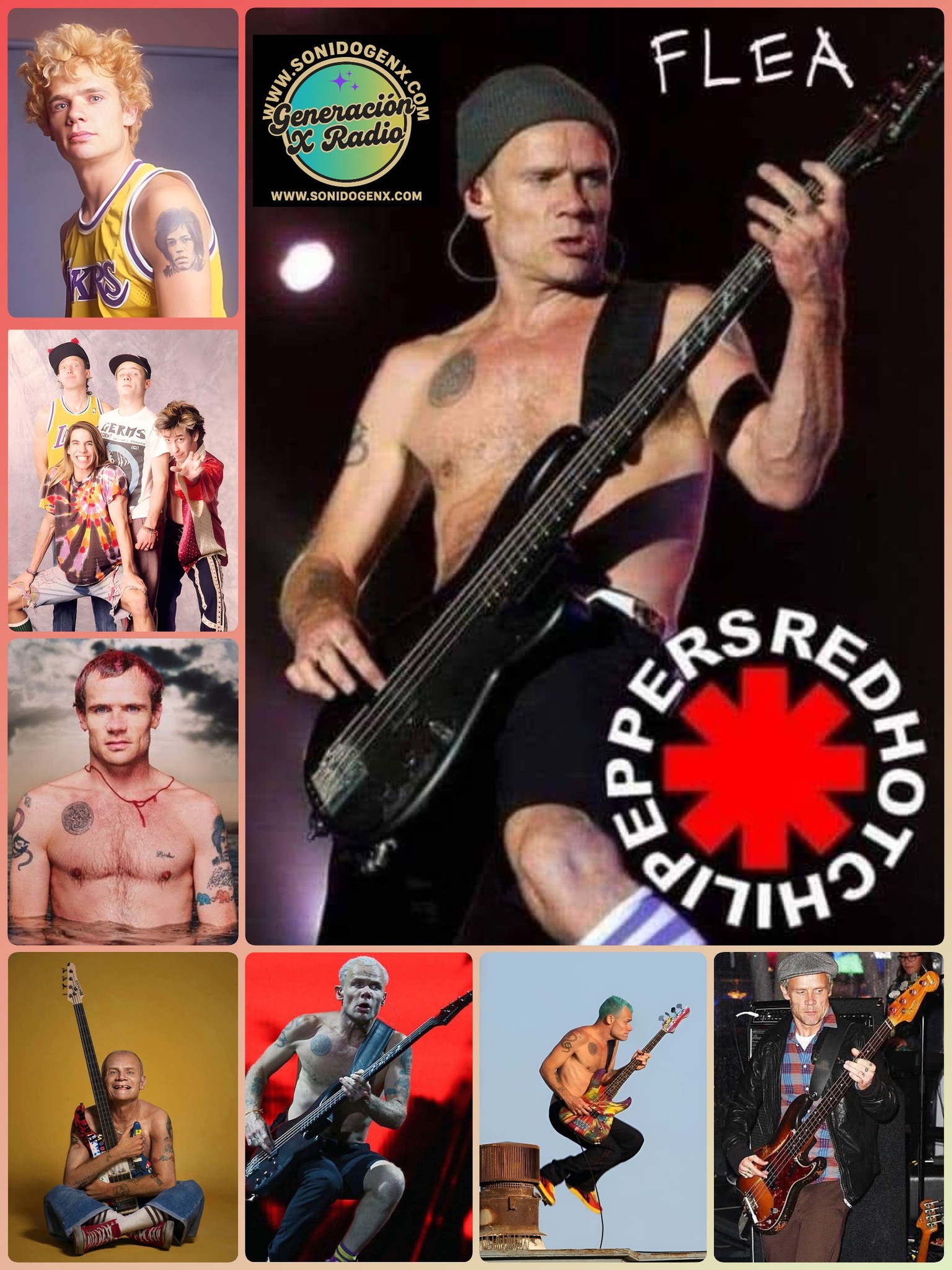 Flea recordando viejos tiempos, tal vez de 1984. Imágenes