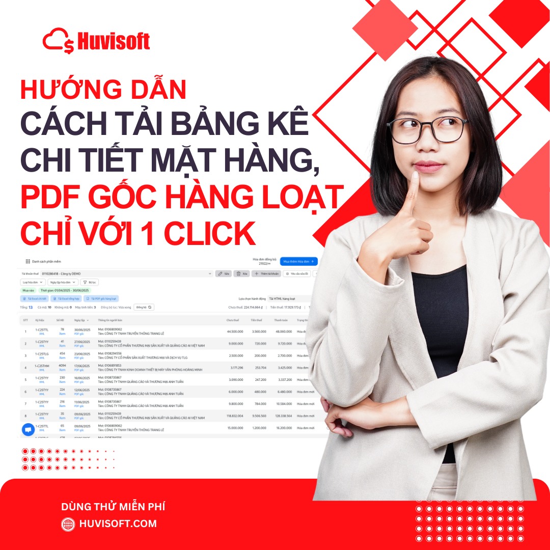 Phần mềm tải Hóa đơn gốc PDF HUVI SOFT