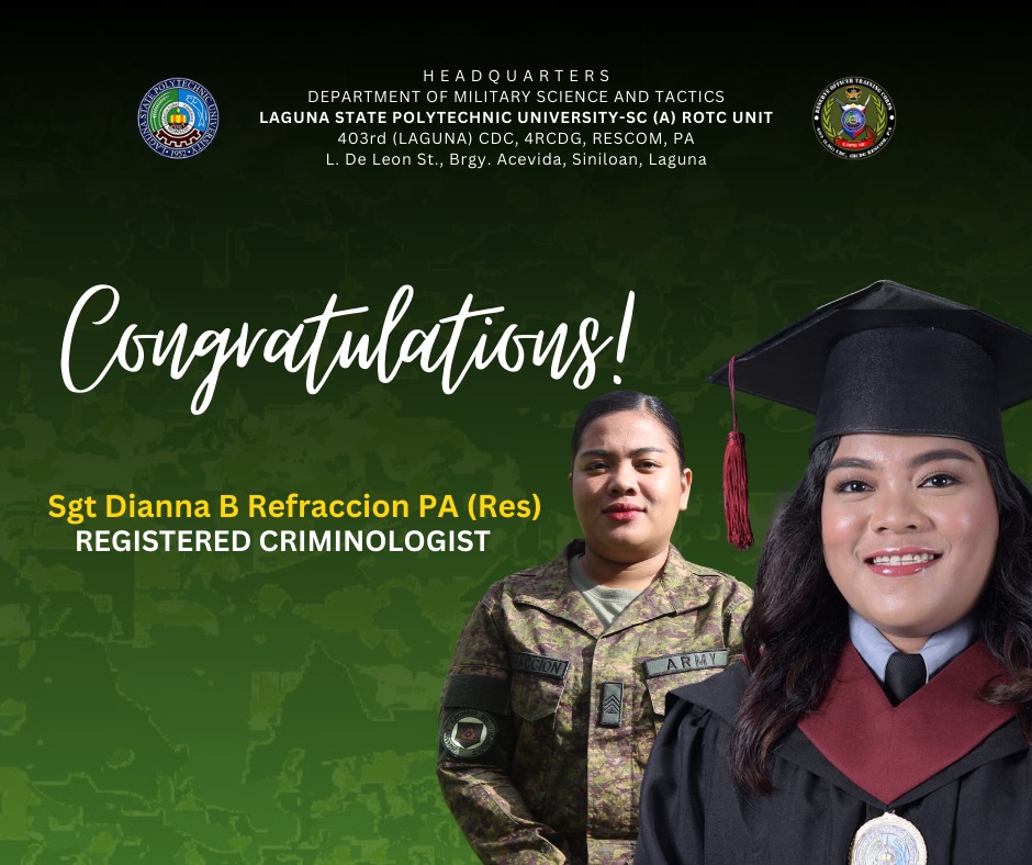 Our heartfelt congratulations to the... - ROTC Unit - LSPU SC | Facebook