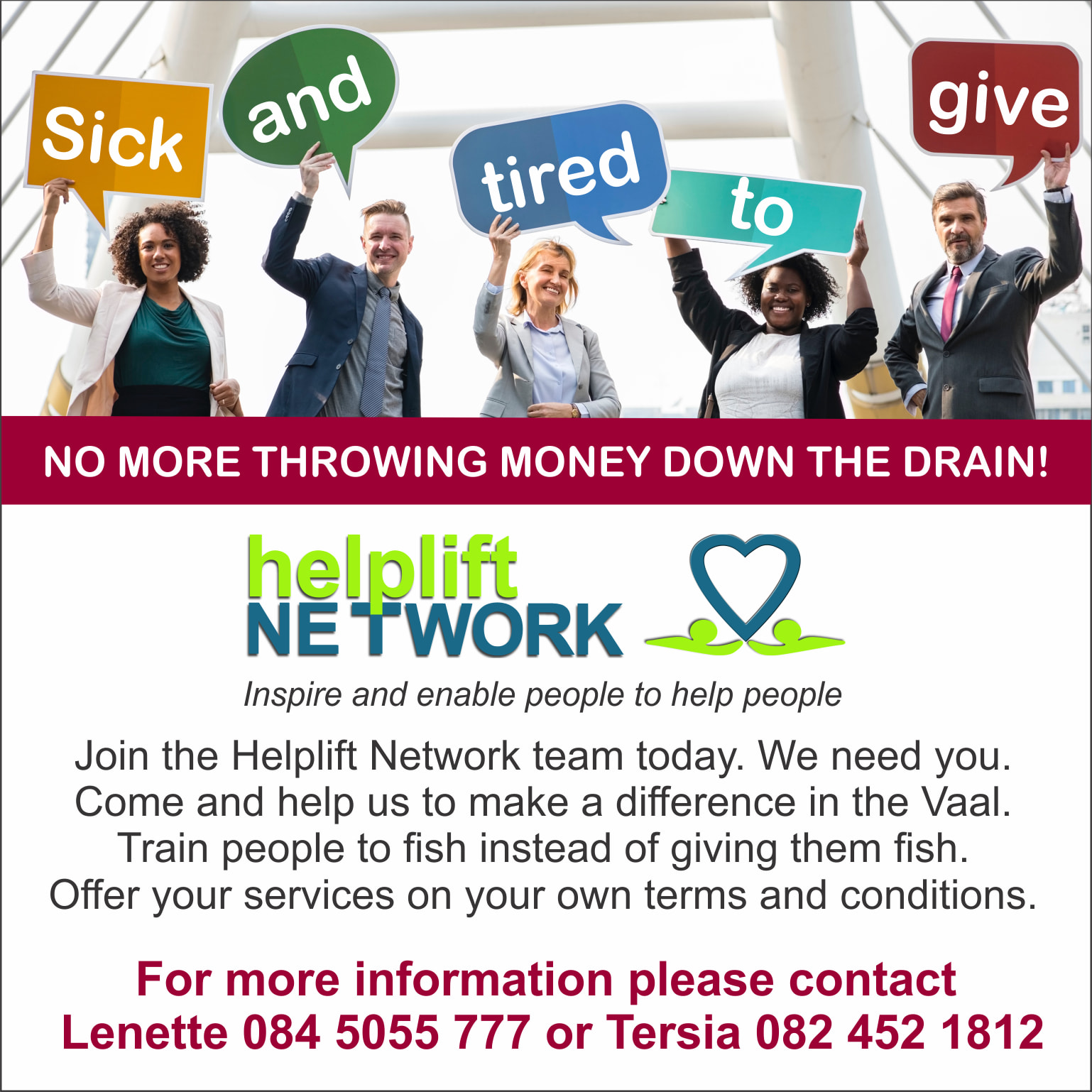 Sick and tired to give ... - Helplift Network Vaal Triangle