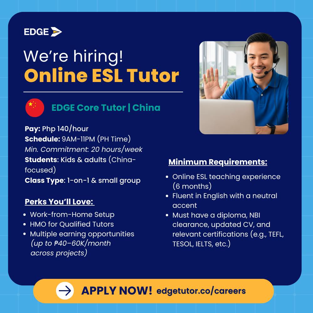ESL Teachers Unite: Help & Opportunities | EDGE Tutor is looking for ...