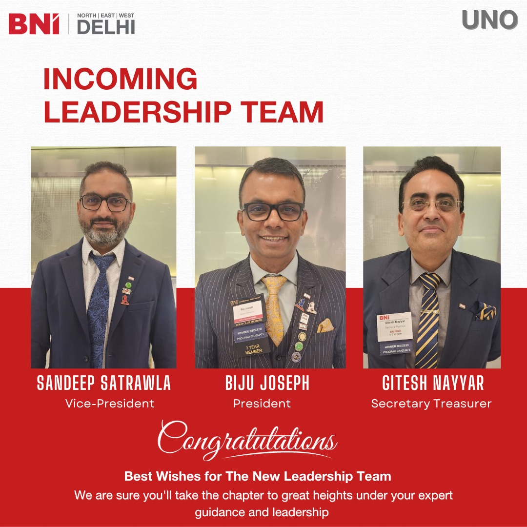 BNI New Delhi - Congratulations to the new Leadership of... | Facebook