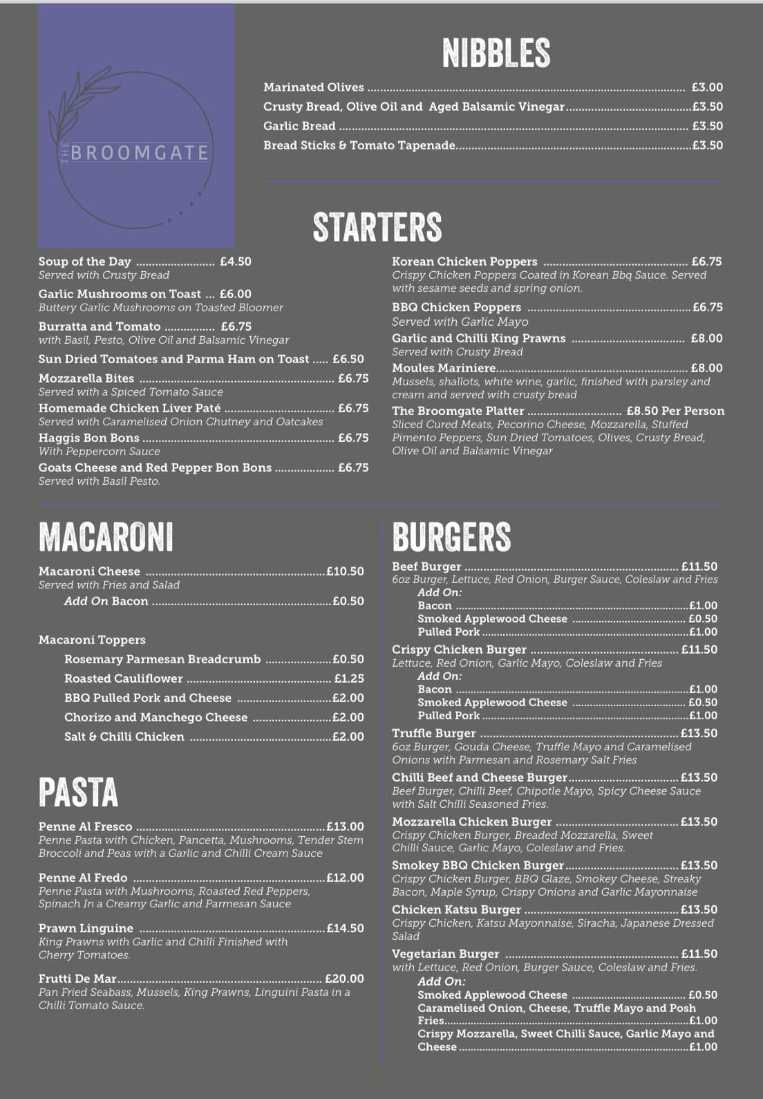 Discover Lanark - Take a look at the fabulous new menu...