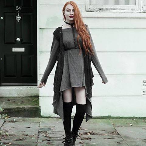 killstar after effect knit dress - in Grey. Blogger : Olivia Emily www. KILLSTAR.com dazzling