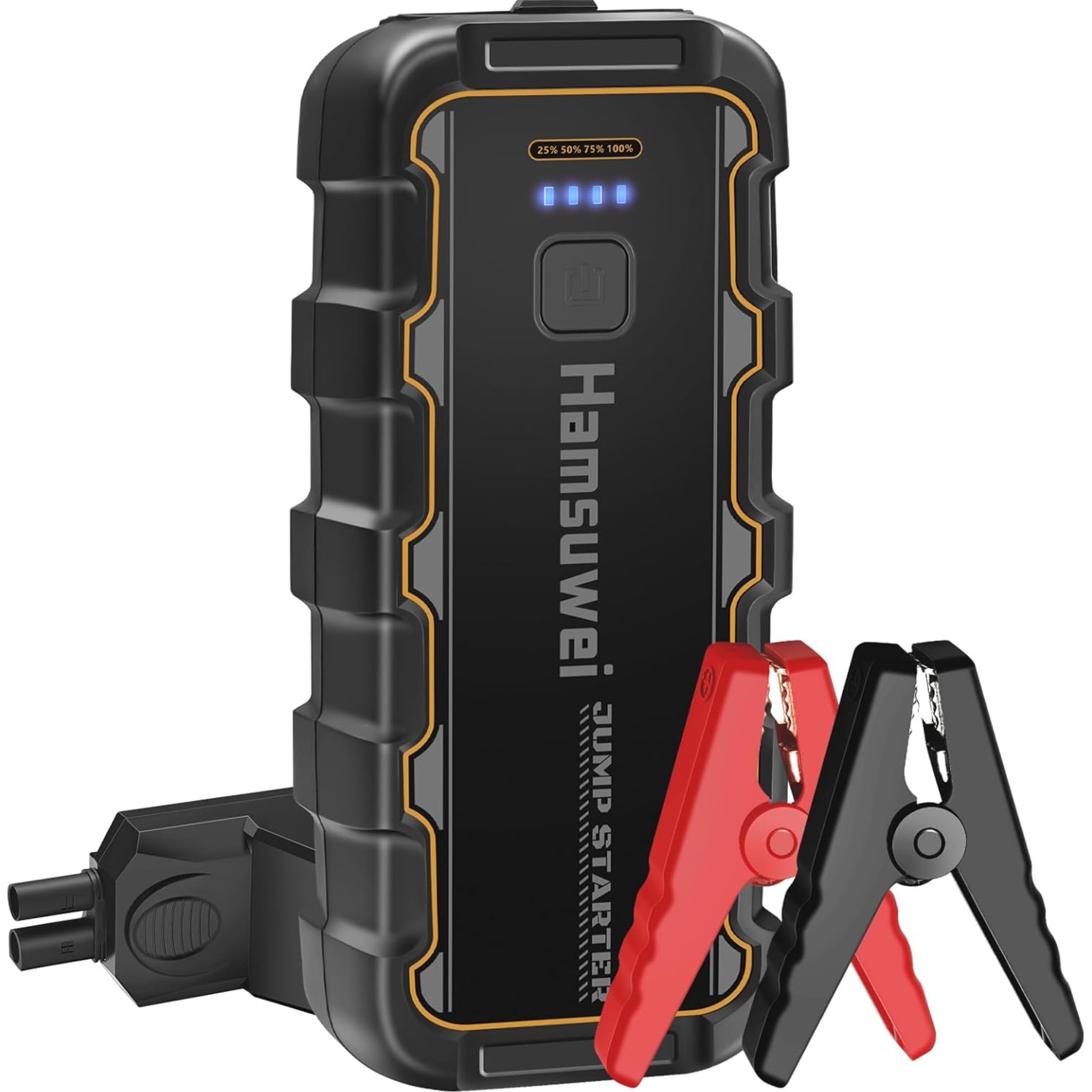 Avviatore Batteria Auto 4500A 12V – Jump Starter 12800mAh Con 2 USB Ricarica Rapida, Torcia LED 3 Modalità, Per Moto E Auto Fino A 8L Benzina / 6L Diesel