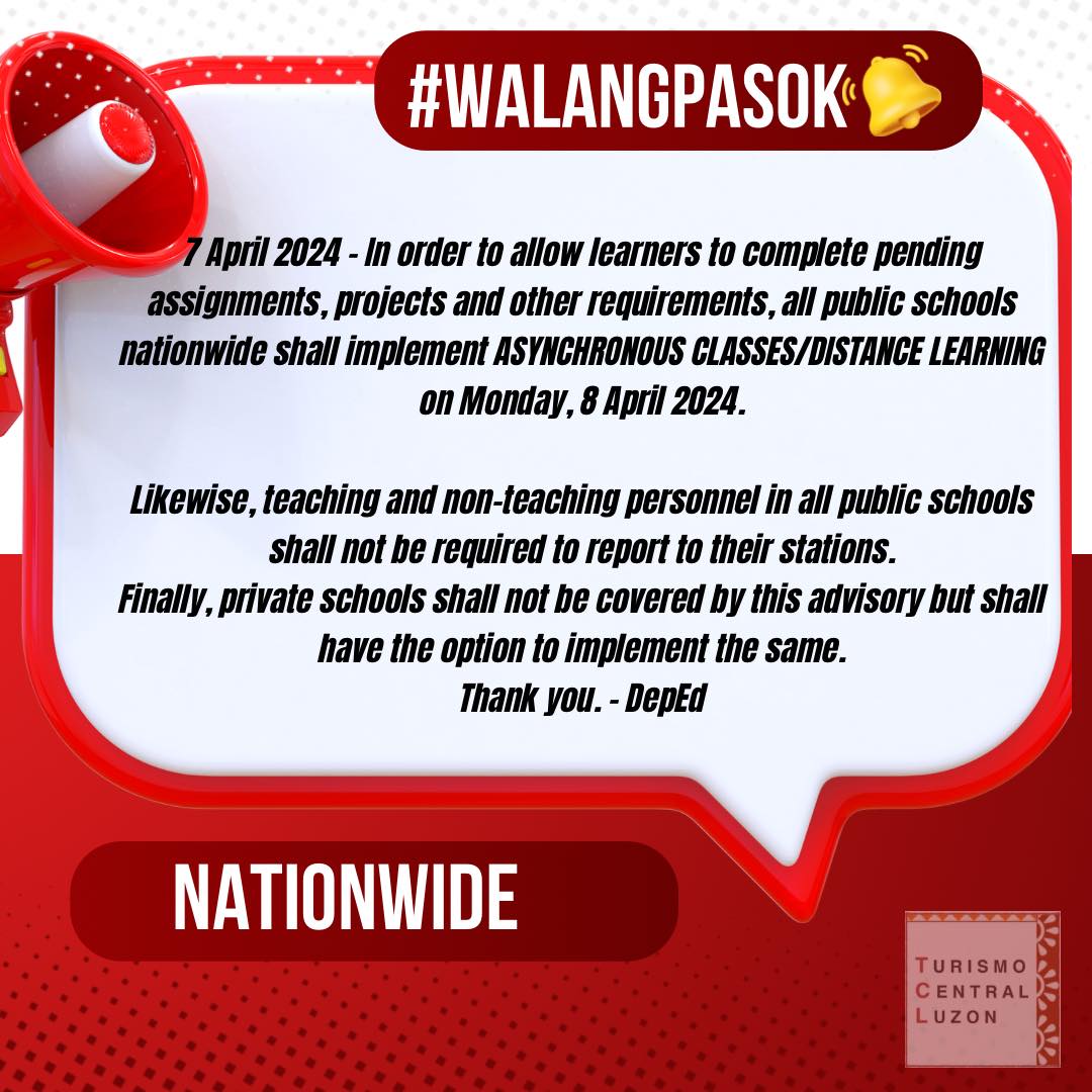 Turismo - 📢 WALANG PASOK: Asynchronous Distance Learning Announcement 📚 ...