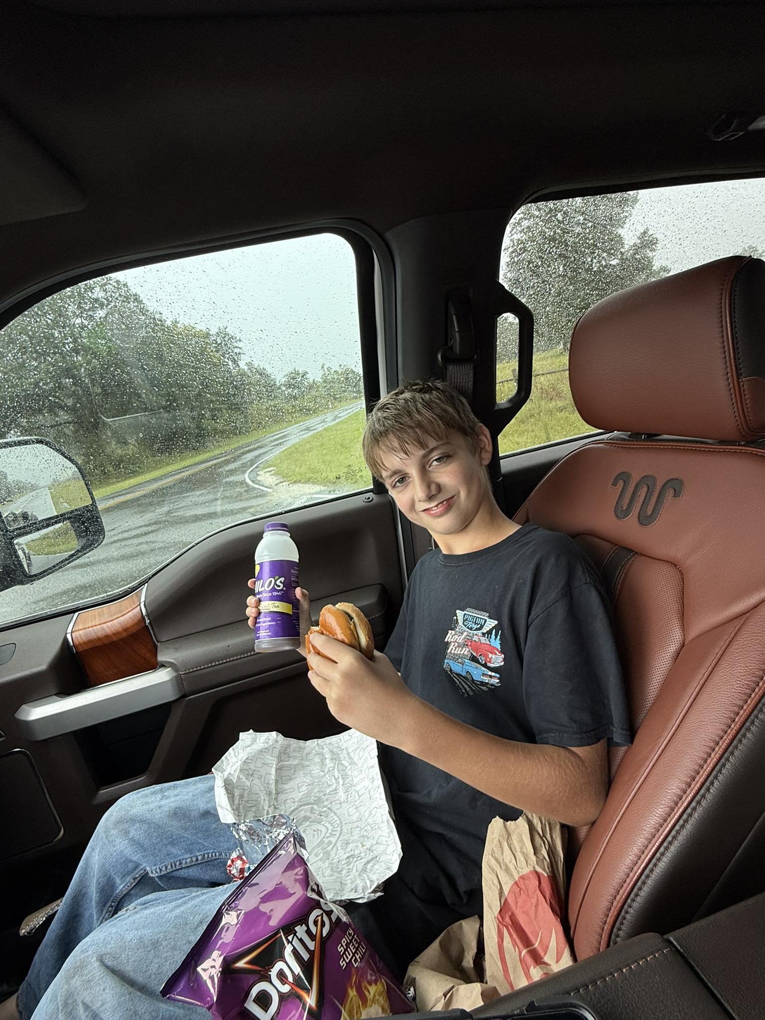 Anthony - Jr come out with 2 full size cheeseburgers and a Milo’s tea ...