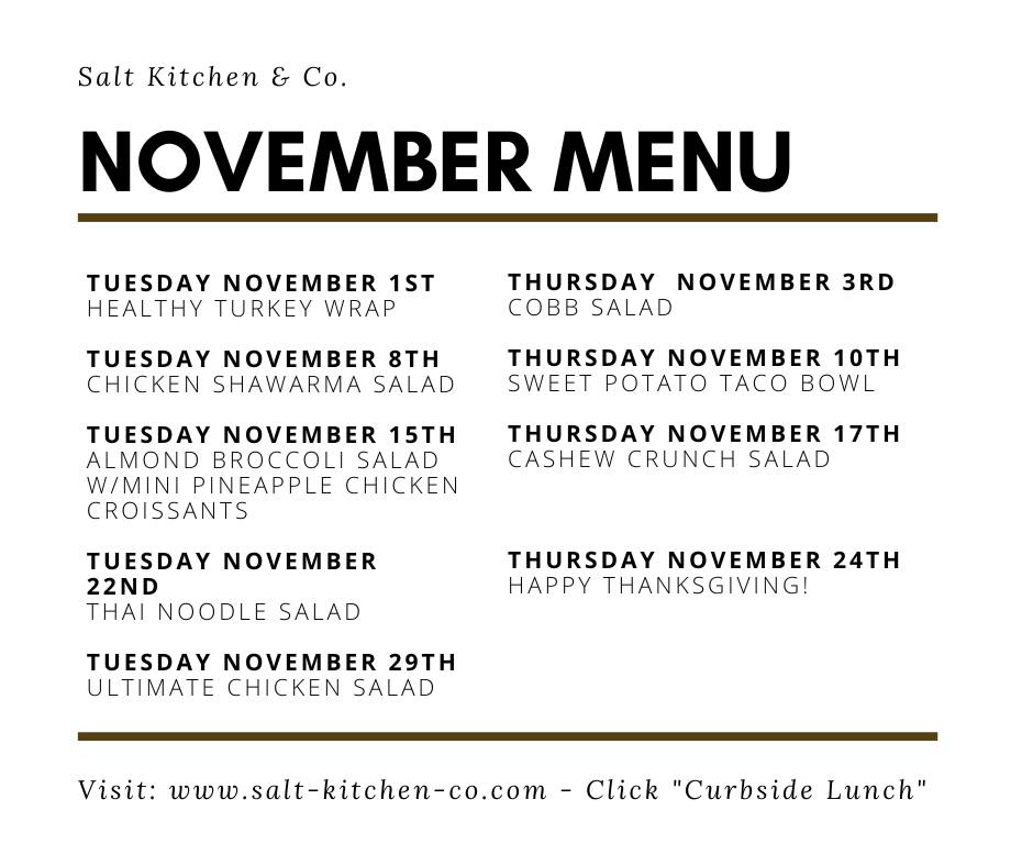:: NOVEMBER MENU NOW AVAILABLE ::... - Salt Kitchen & Co