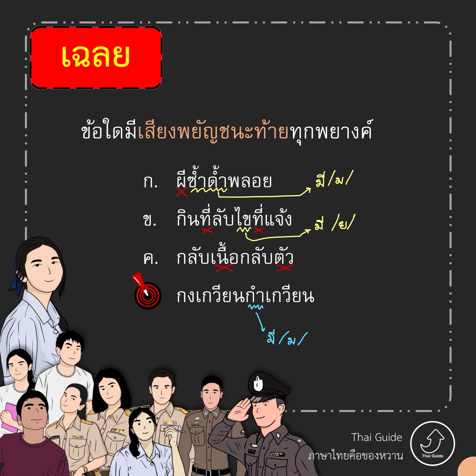  Thai - ข้อนี้ตั้งใจทบทวนเรื่องเสียงพยัญชนะท้าย โดยเฉพาะที่อยู่ในสระ อำ Motiv 