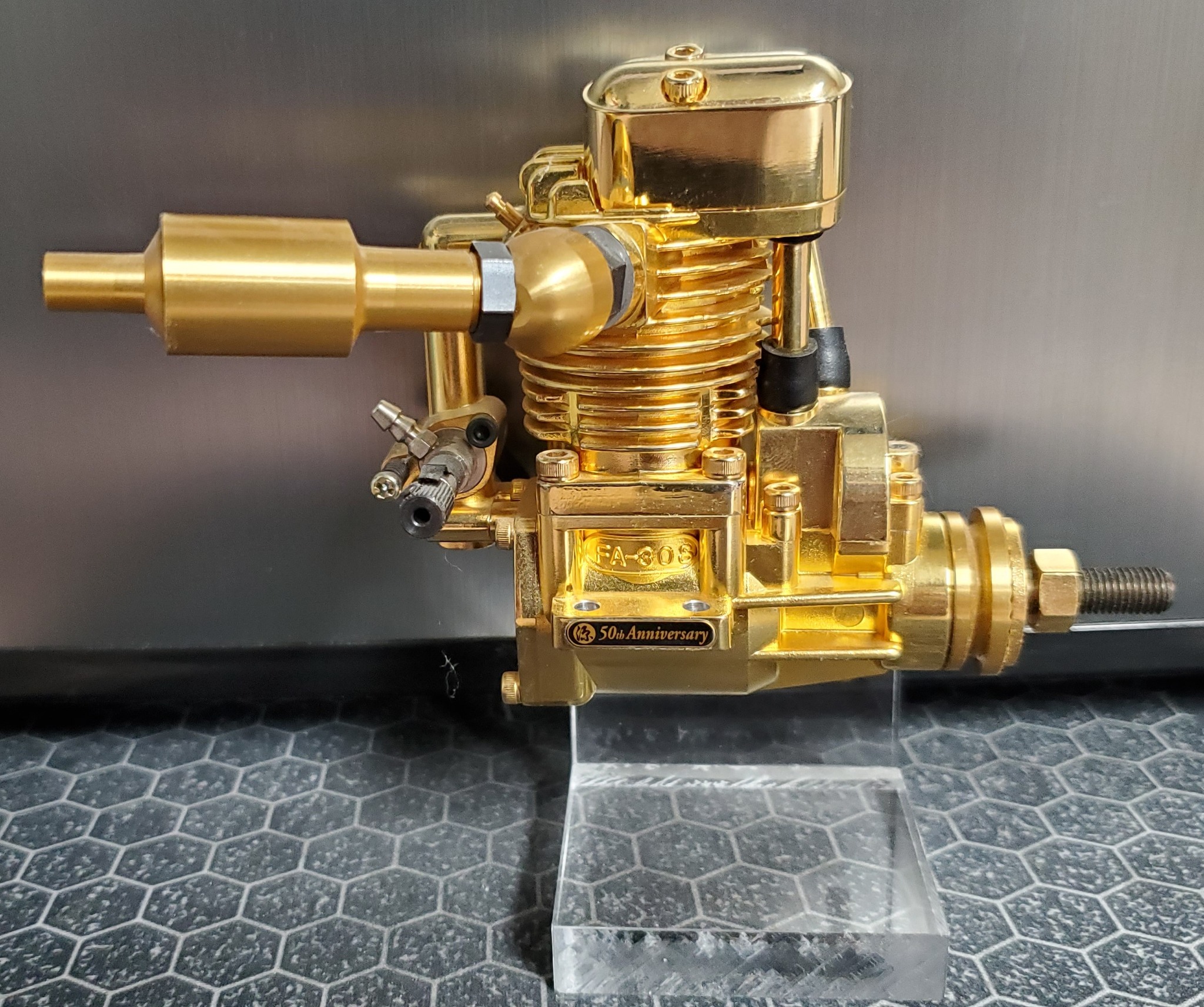 Mint gold plated Saito FA-30S 50th anniversary model engine
