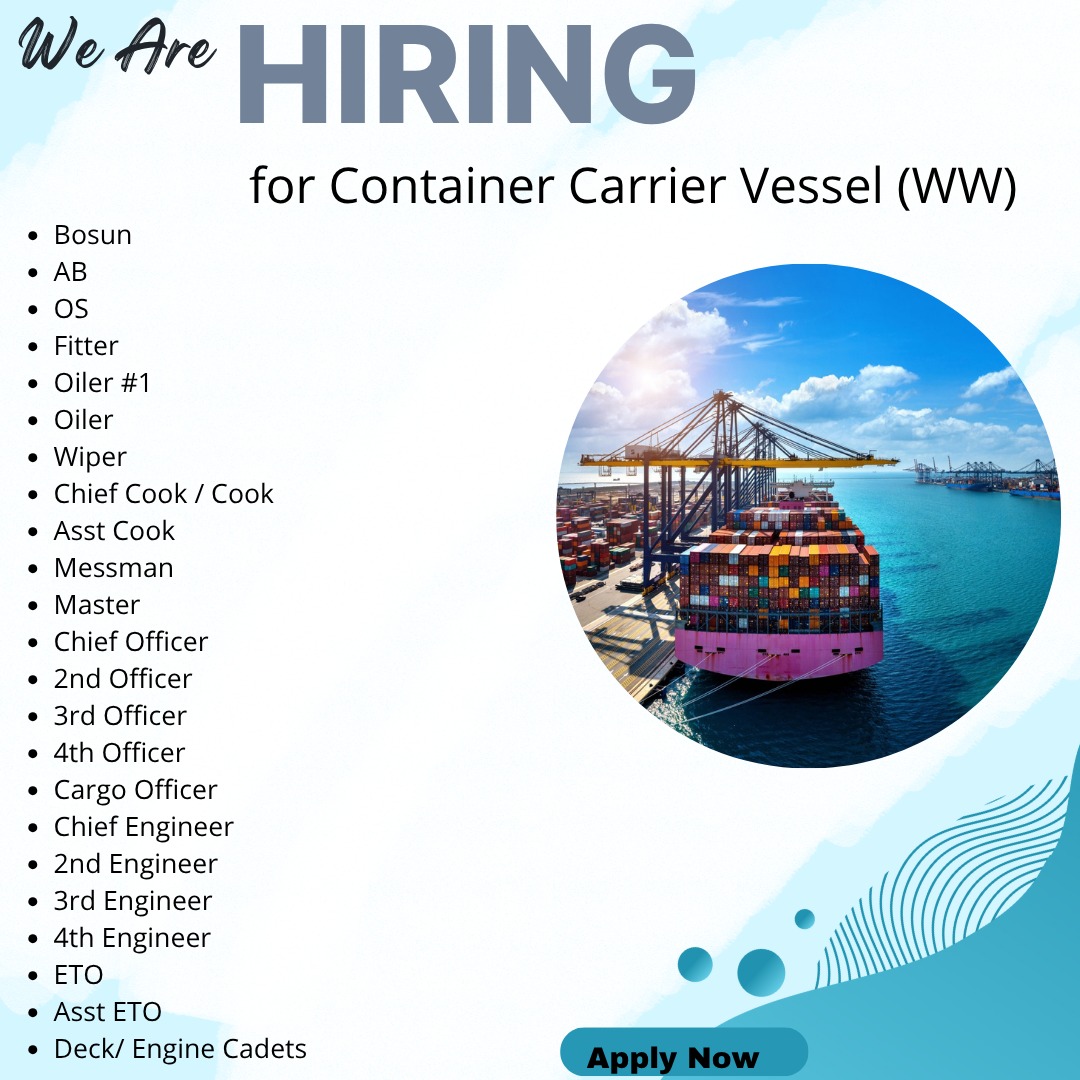 Maritime job | Hiring for Container Carrier Vessel (WW) | Facebook