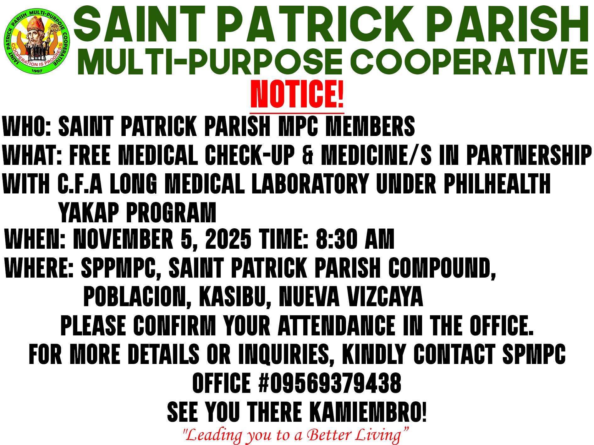 📢... - Saint Patrick Parish Multi - Purpose Cooperative | Facebook