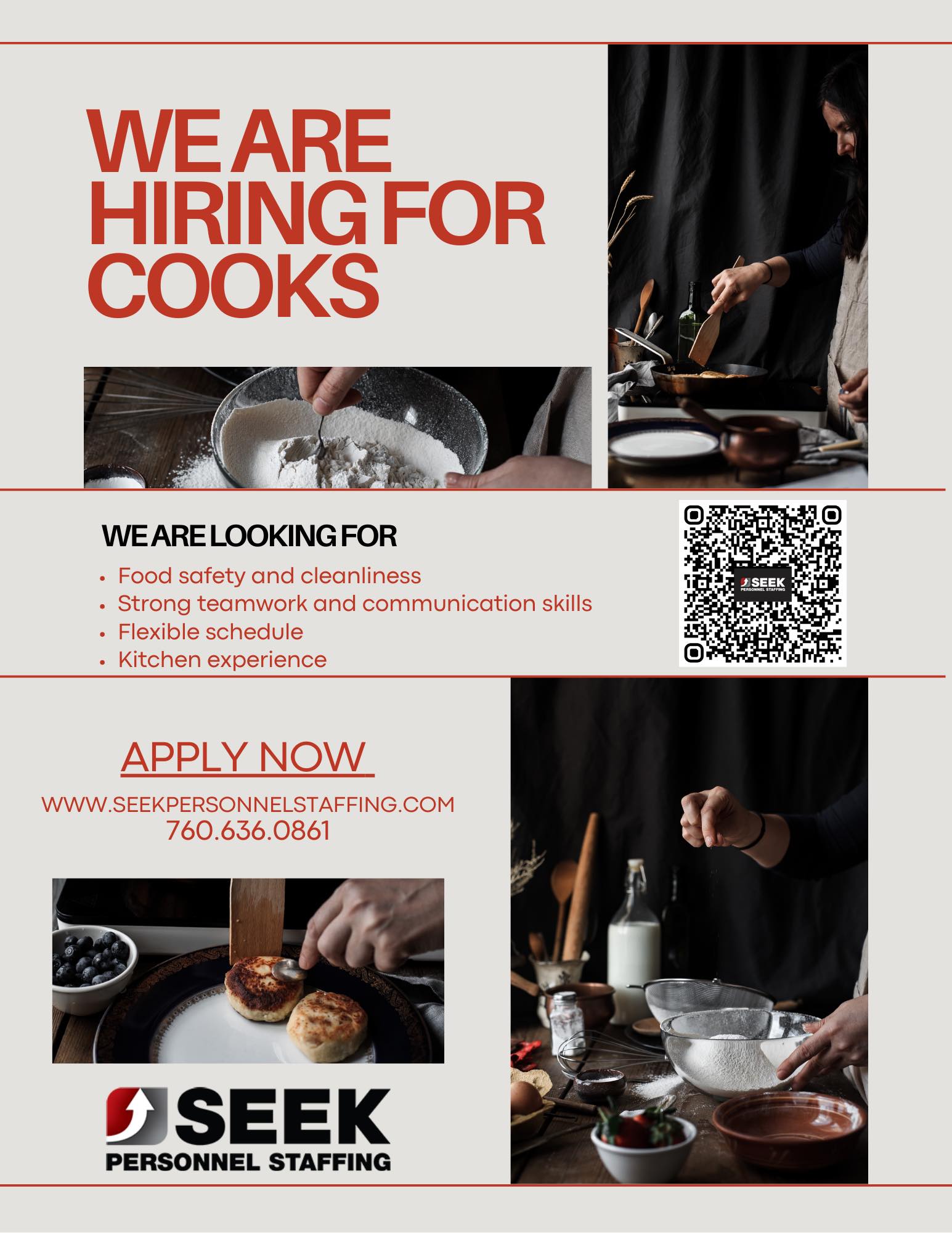 📣 WE'RE HIRING! 👨‍🍳👩‍🍳 Seek... - SEEK Personnel Staffing | Facebook