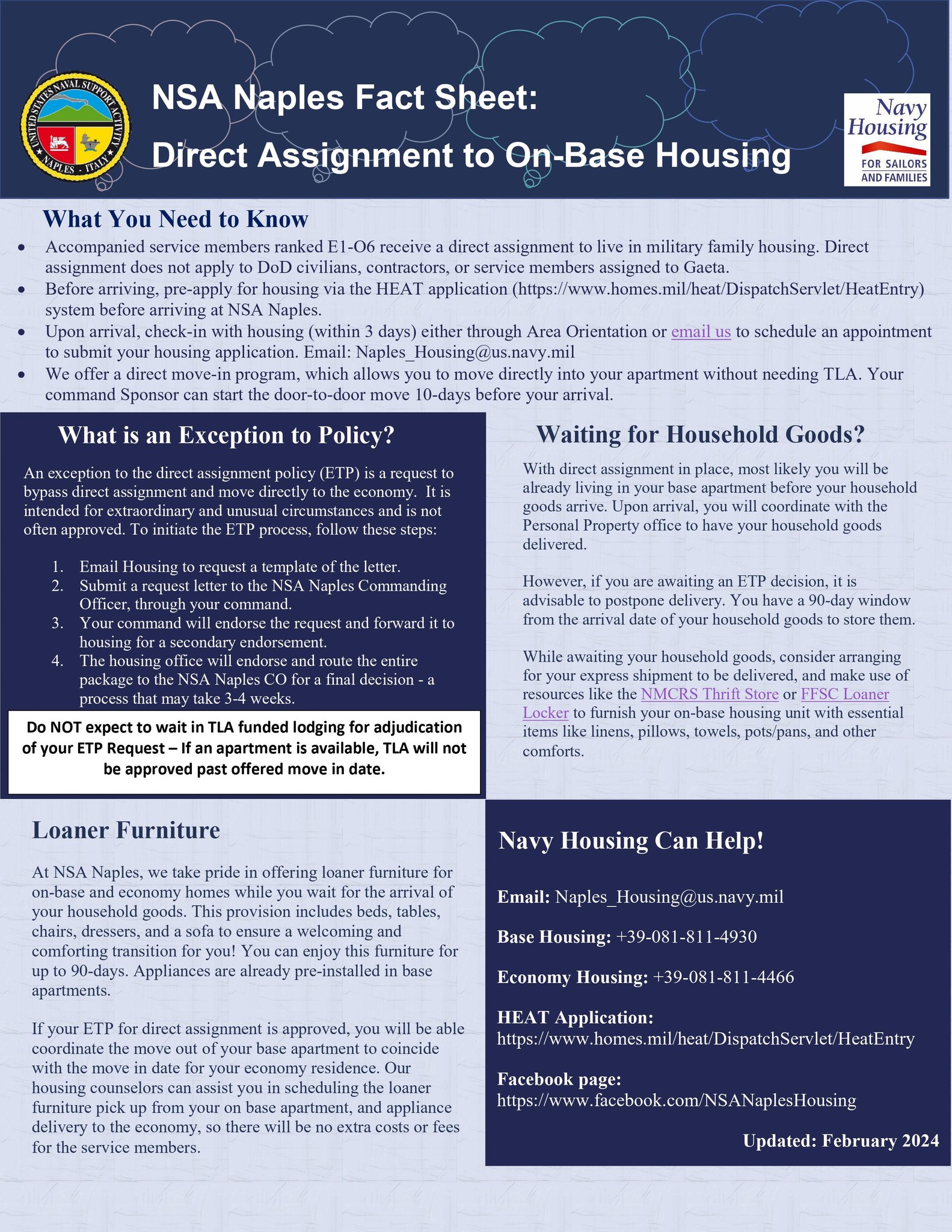 U.S. - 🏠 NEWS for Incoming Service Members on Accompanied Orders 🏠 ...