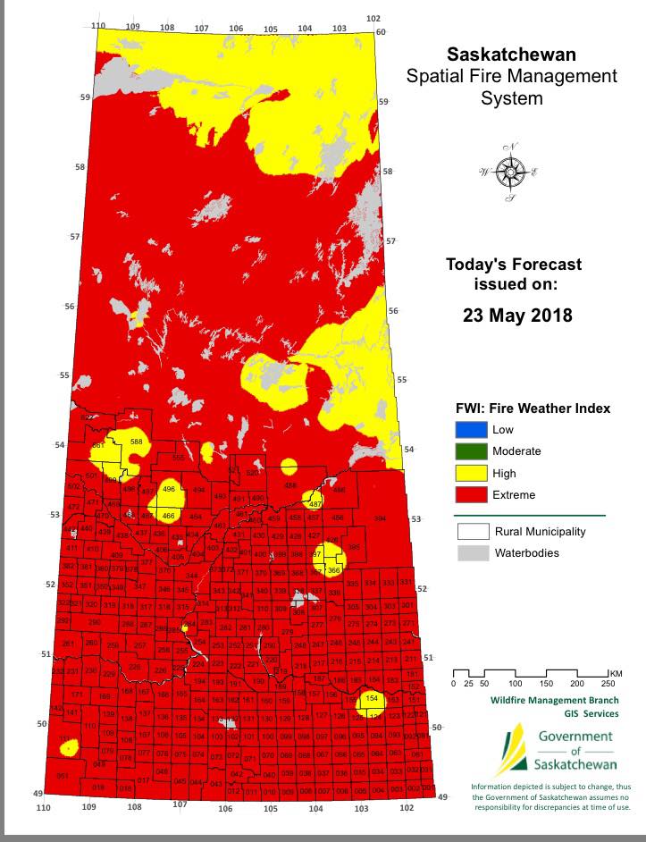 The fire risk map for... - Canyon-Lister Fire Department