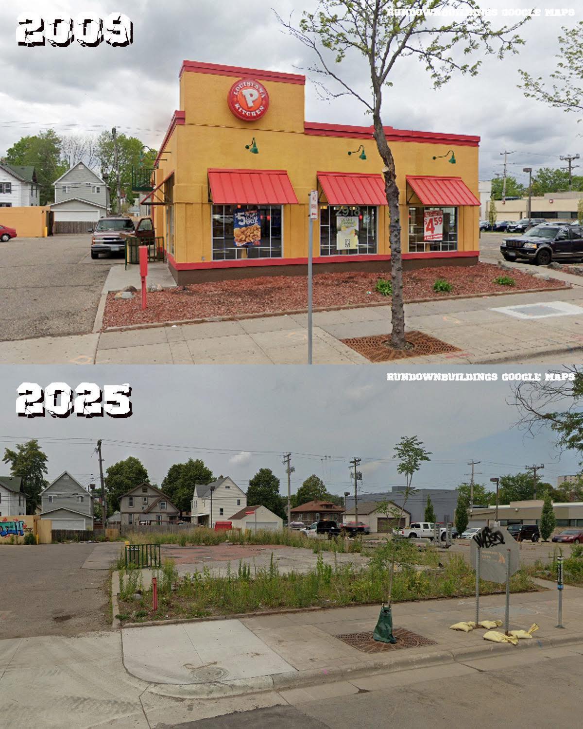 Rundown - This Popeyes in Minneapolis, Minnesota was burned down during ...