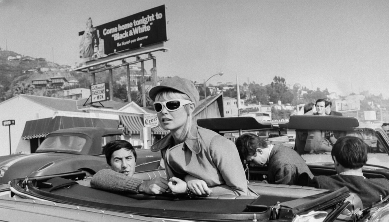 Here's a flashback of Brigette Bardot cruising Sunset Strip