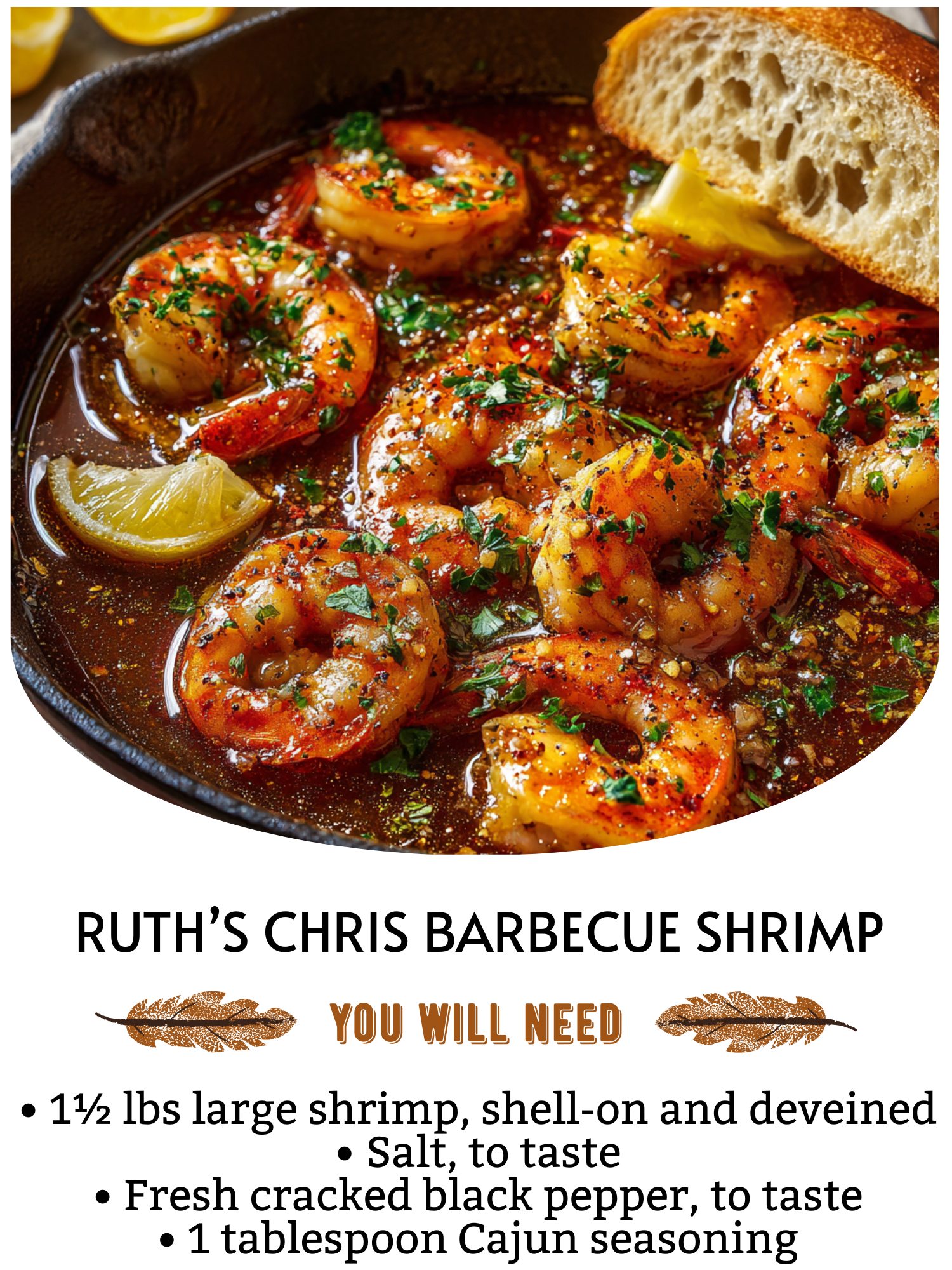 Simple - 🍤🔥 Ruth’s Chris Barbecue Shrimp 🧄🧈 Buttery, bold, and packed ...