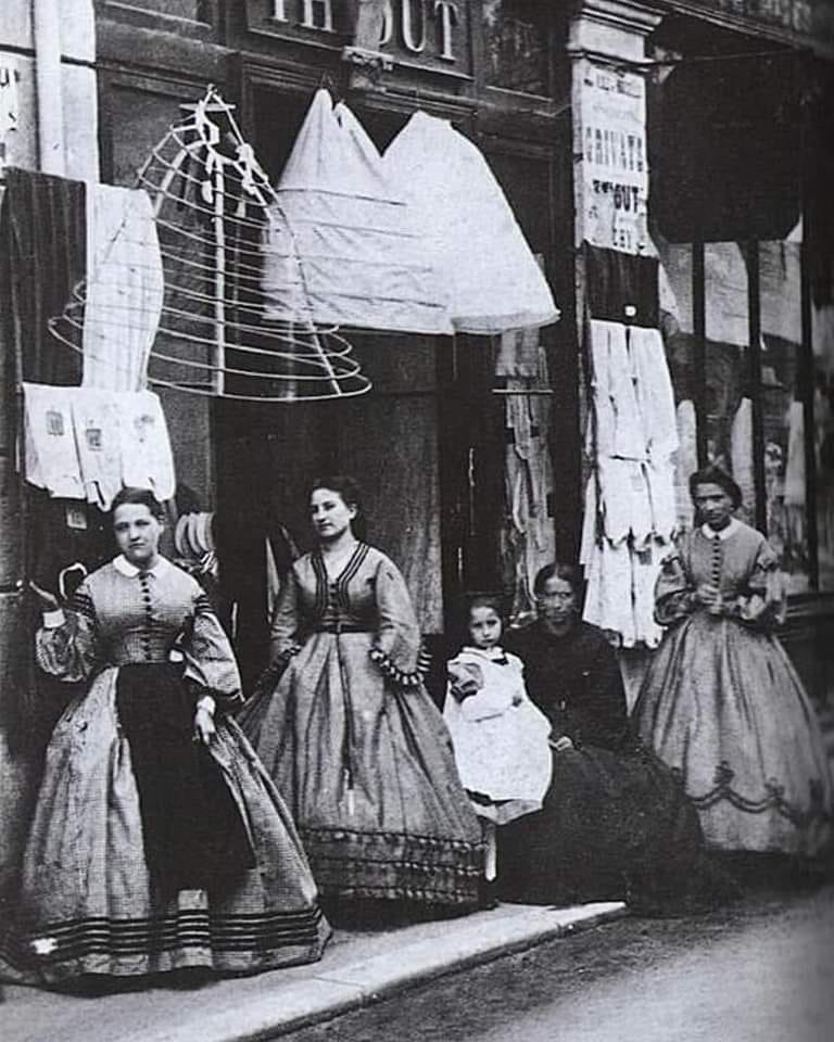 The Crinoline Shop in Paris, ca. 1880s