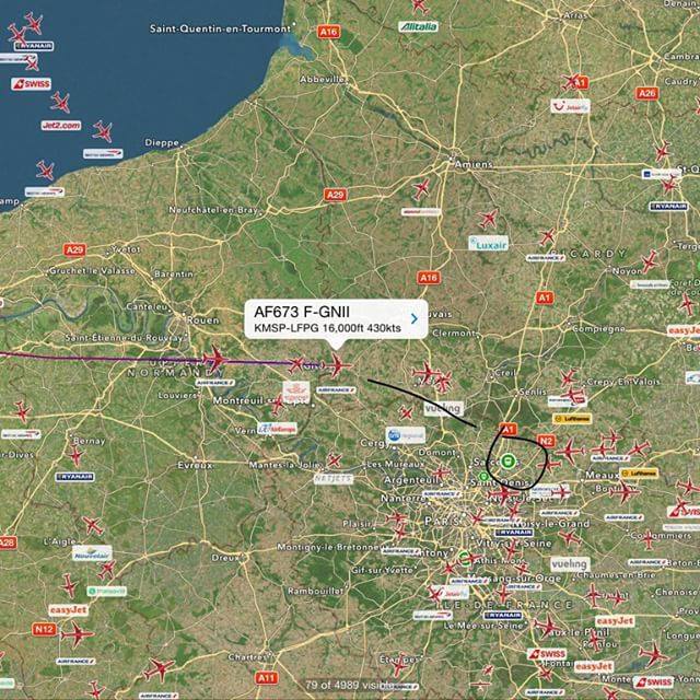Avgeek - Air France flight #AF673 is expected to continue to Charles De ...