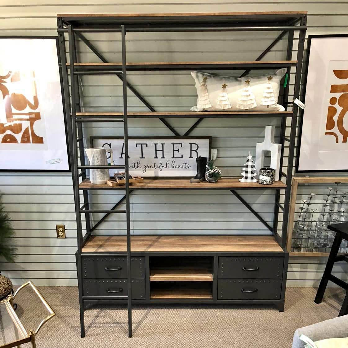 Restoration Hardware Library Bookcase w/Ladder - $1300 + tax 62.5w x 16 ...