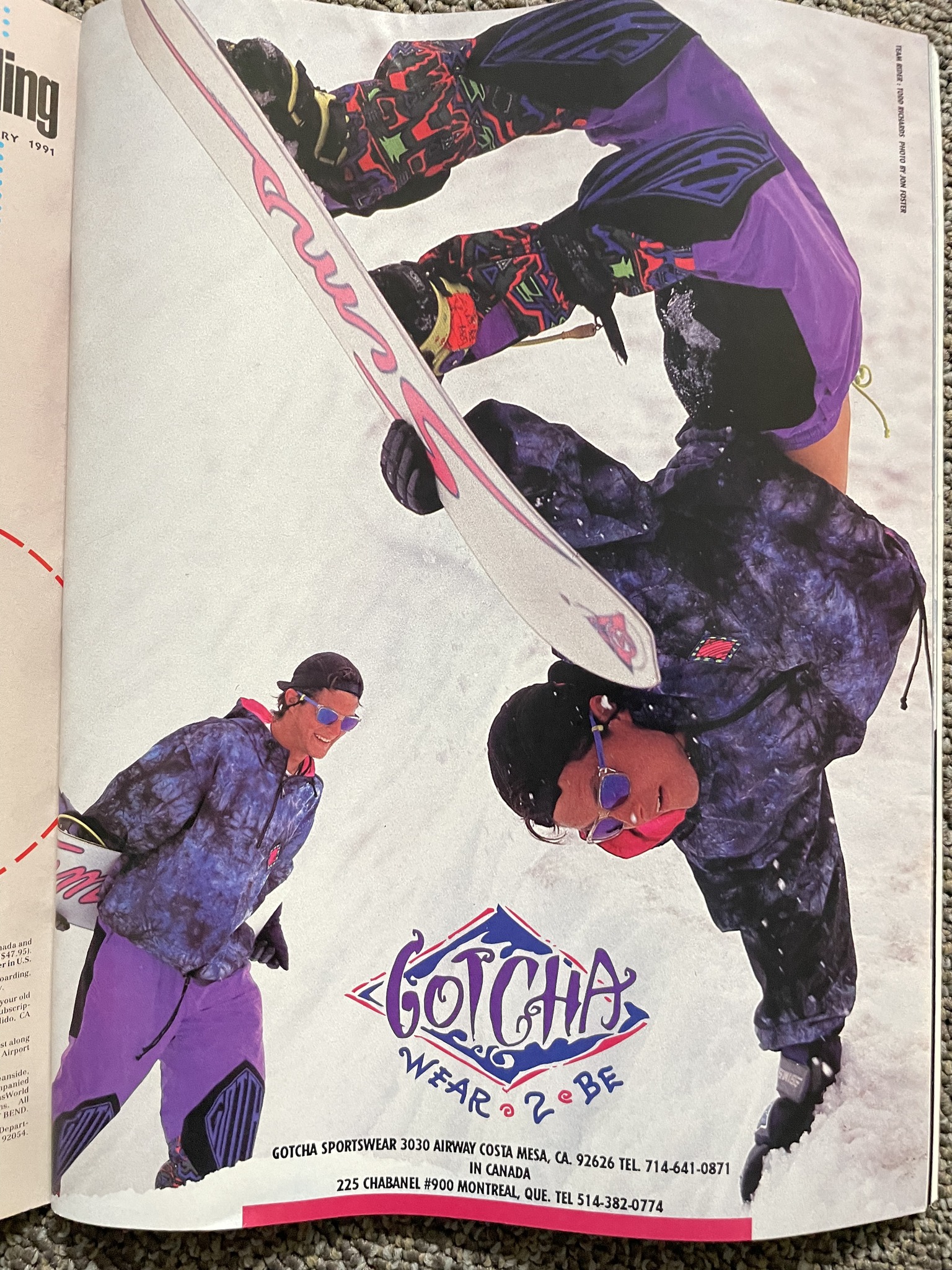 トッド・リチャード Todd Richards, skater/snowboarder tweaking it. From Jan. 1991