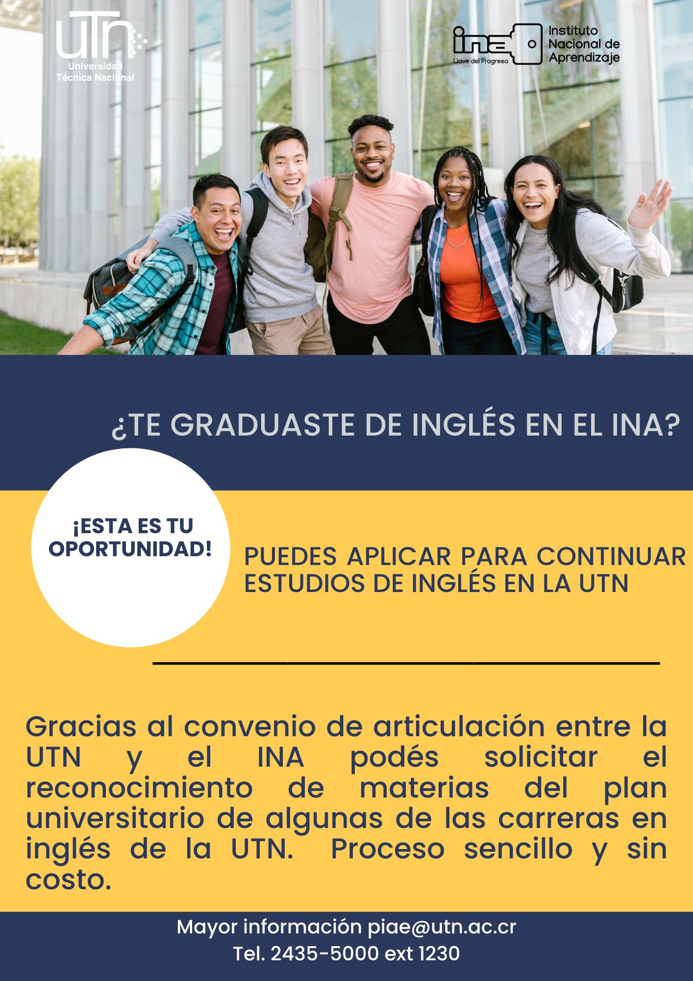 🗣️ ¡Buenas noticias! - Instituto Nacional de Aprendizaje (INA)