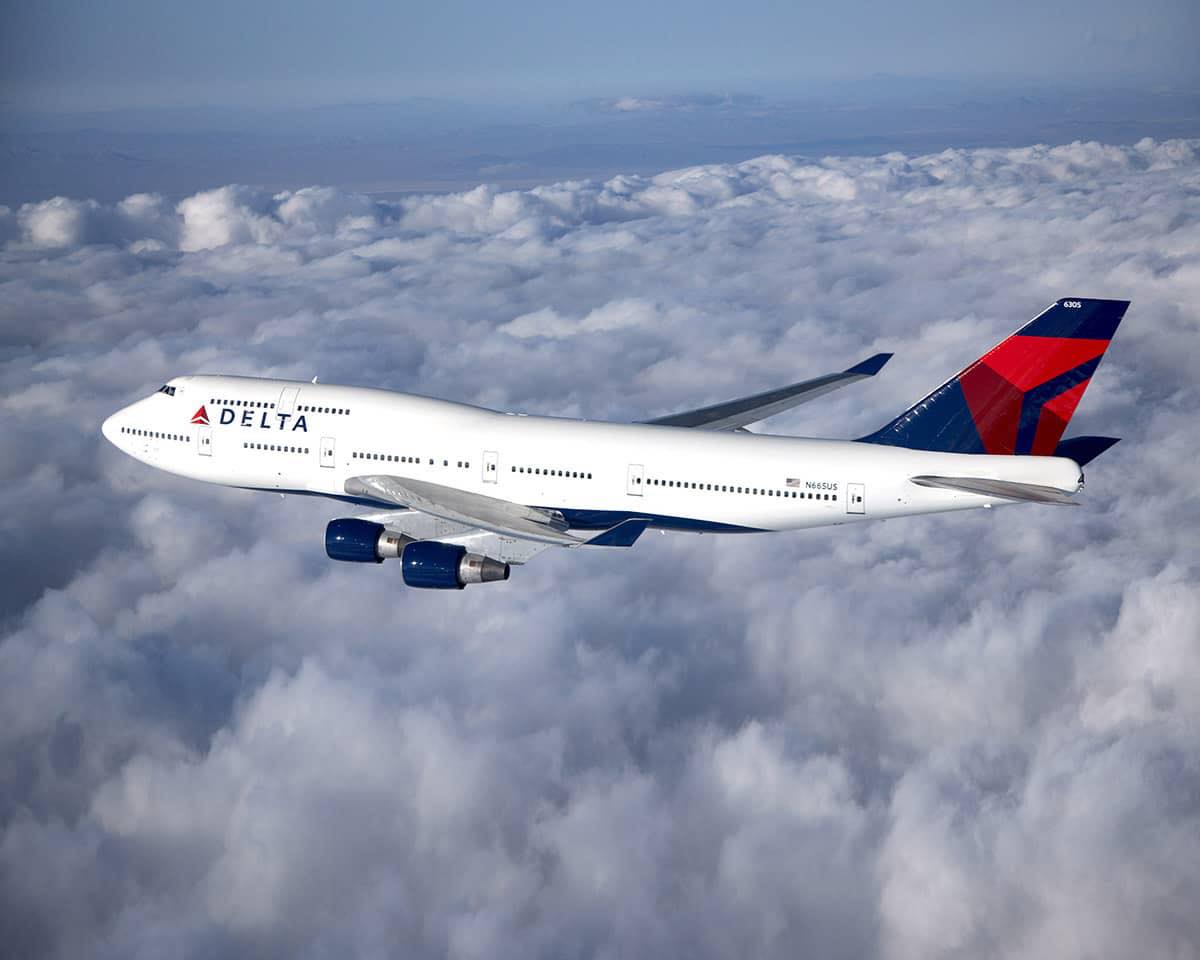 Boeing 747-400 and 767 aircraft on display at Delta Flight Museum