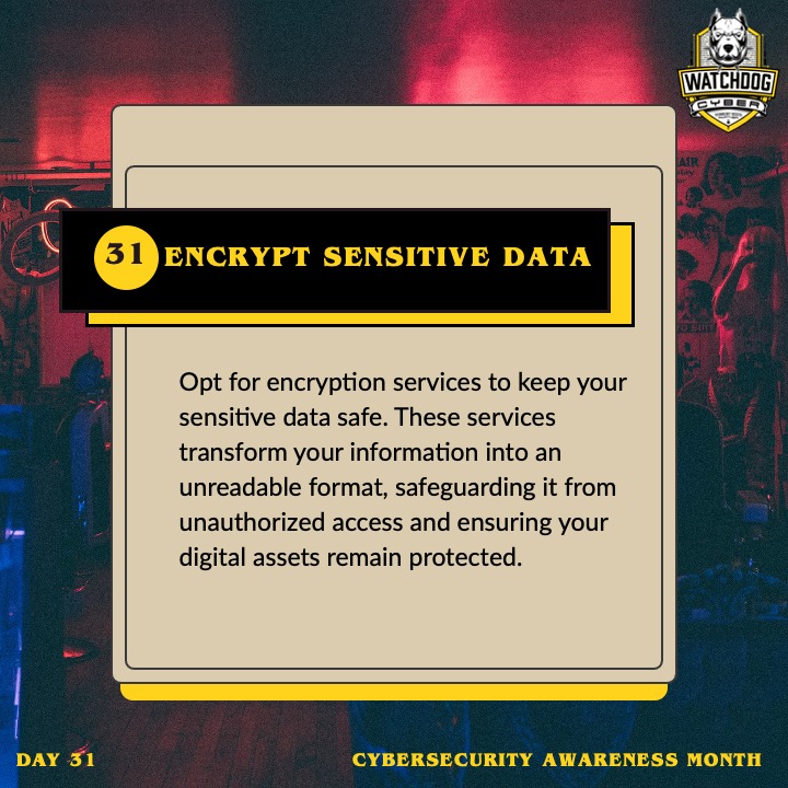 Watchdog - 🔒 Cybersecurity Awareness Month – Day 31 Encryption is one ...
