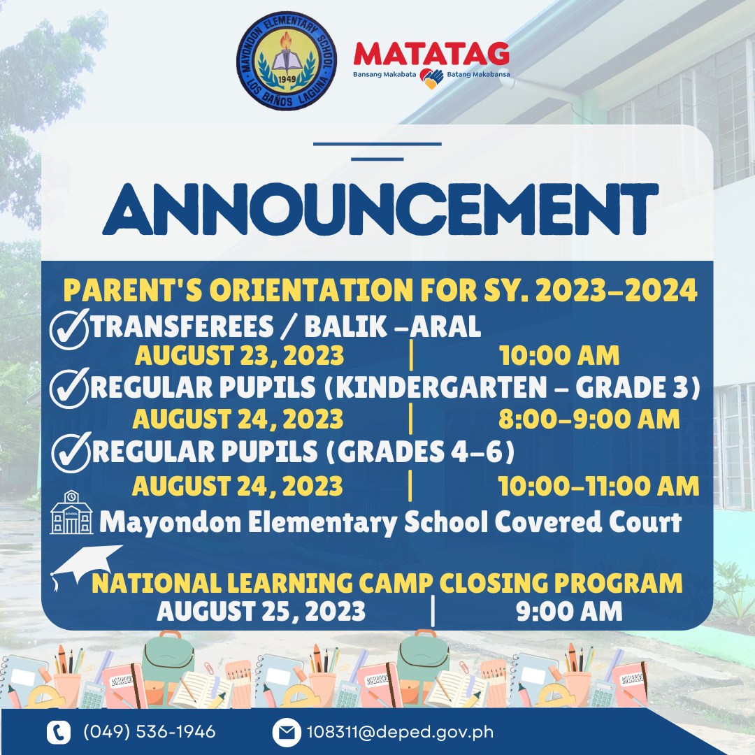 DepEd - OPLAN BALIK ESKWELA Parent's/Guardian's Orientation for SY 2023 ...