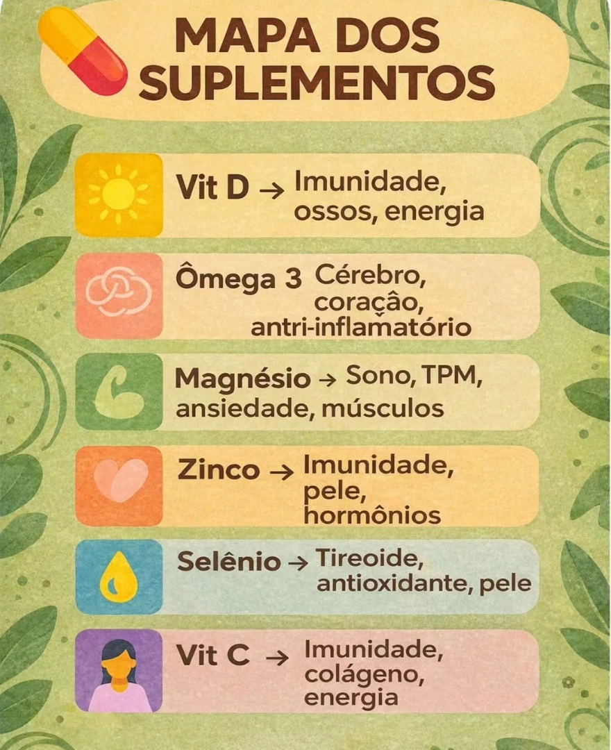 Wagner - Mapa dos Suplementos Cada suplemento tem uma função específica ...