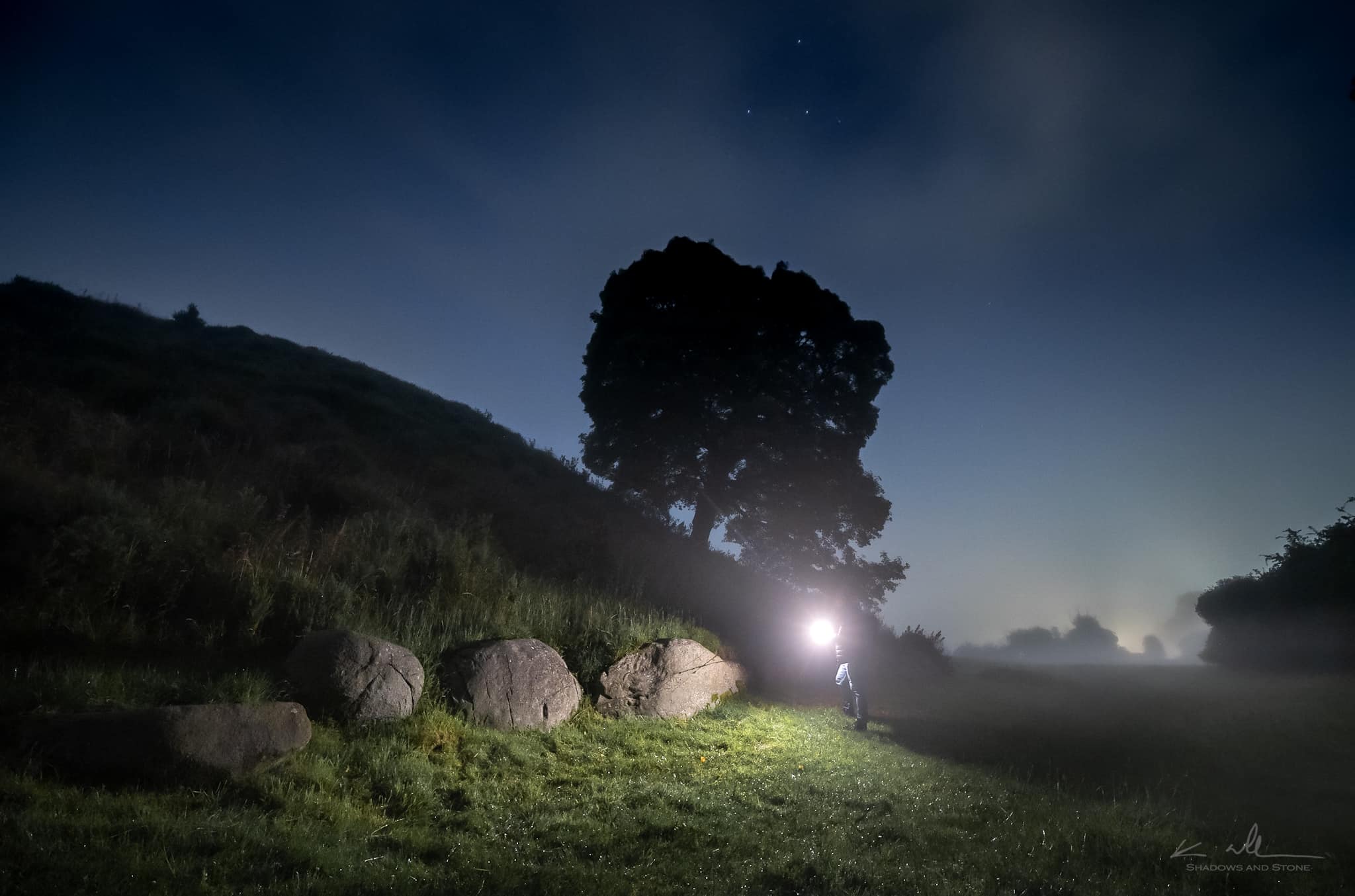 Shadows - A stroll at night around the misty fields at Dowth, County ...