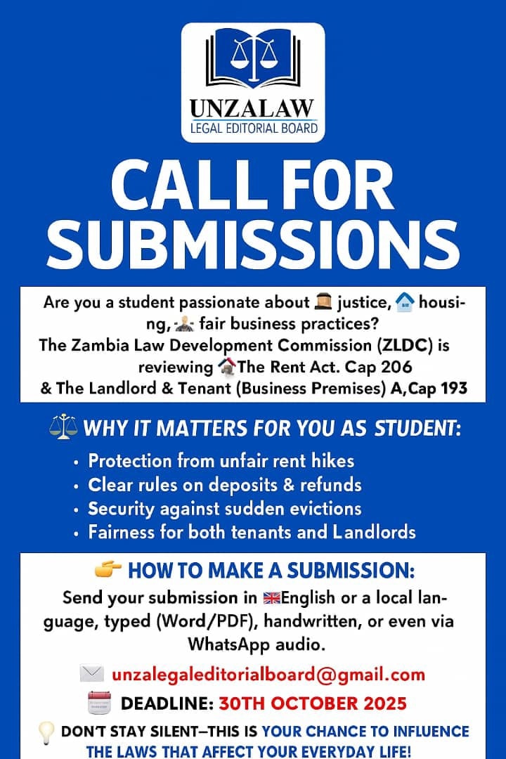 📢 Have Your... - The University of Zambia Law Association | Facebook