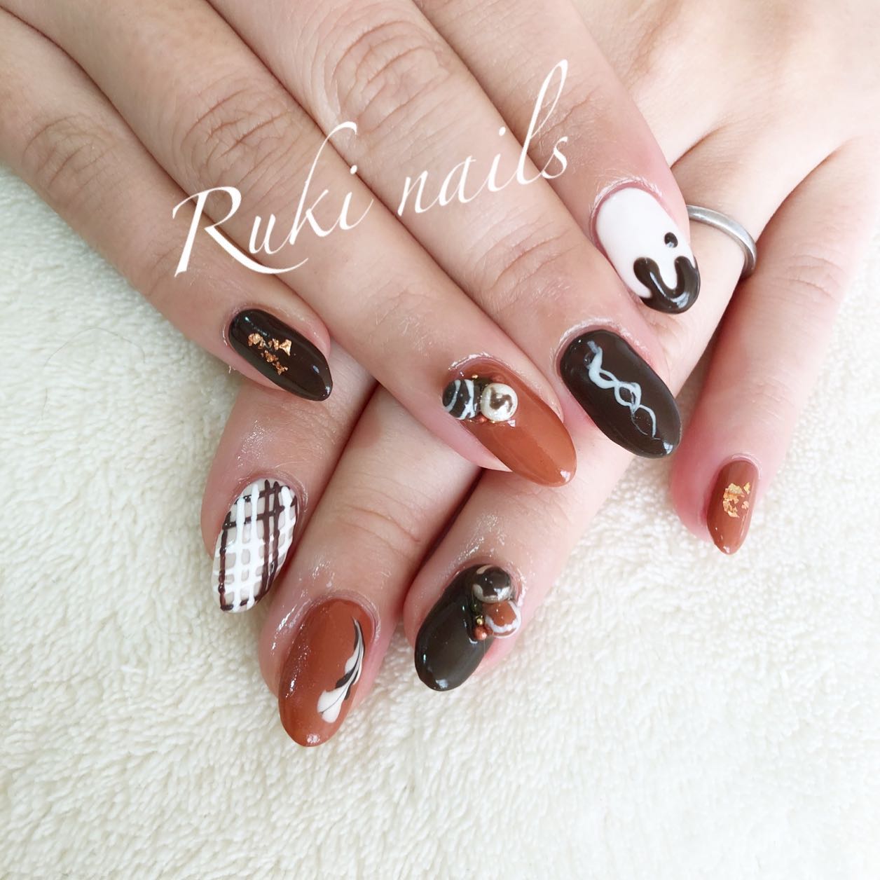 Ruki Nails チョコレートネイル Nails Nail Naildesign Gel Gelnails Sapporo Hokkaido Nailsalon Sinsapporo 江別 札幌 北海道 北広島 厚別区 新札幌 厚別区ネイルサロン 新札幌ネイルサロン ネイル ネイルサロン ジェル ジェルネイル プライベートサロン