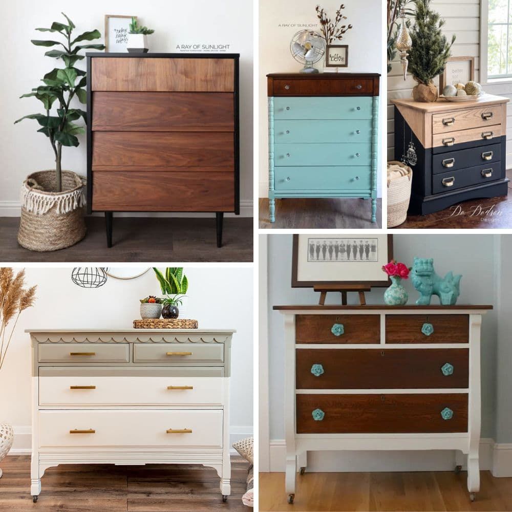 two tone dresser Two-Tone Expansive drawers with quality dovetail construction and dark bronze Two-Tone Wood Dresser