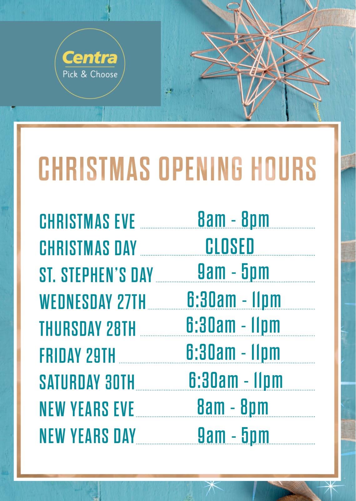 Centra Pick & Choose Sligo - Here are our opening hours for the ...