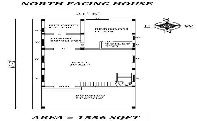 Autocadfiles - The 21'6" X 66'3" Single BHK North facing... | Facebook
