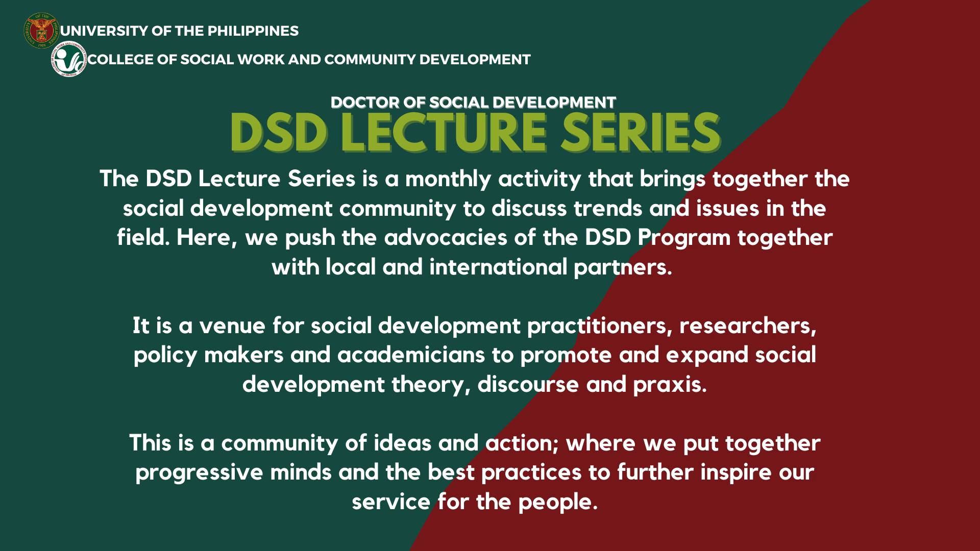 UP Diliman - The UP Diliman College of Social Work and... | Facebook