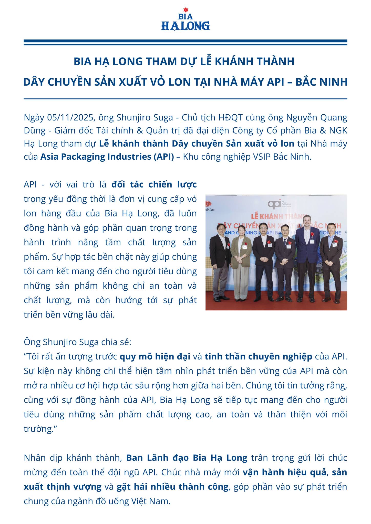 🎉 BIA HẠ LONG CHÚC MỪNG API KHÁNH... - Người Bia Hạ Long | Facebook