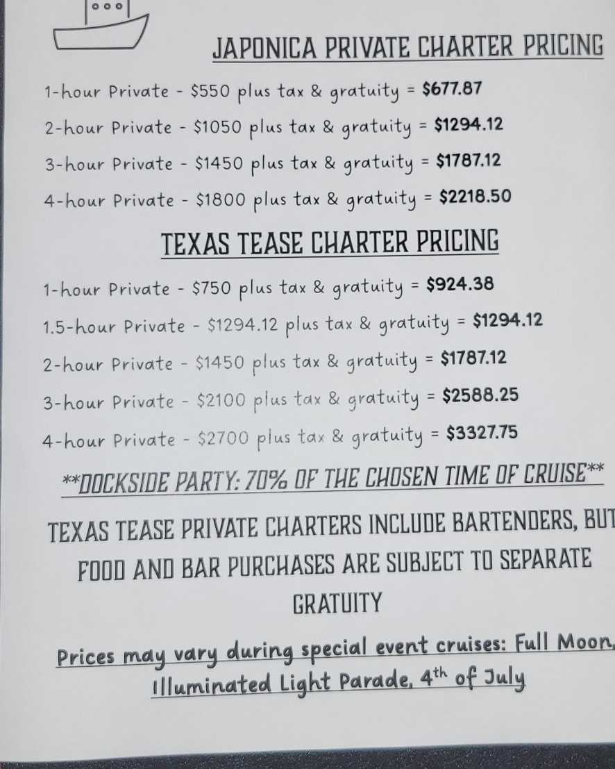 Texas - For many of you asking about pricing here is a price list for ...