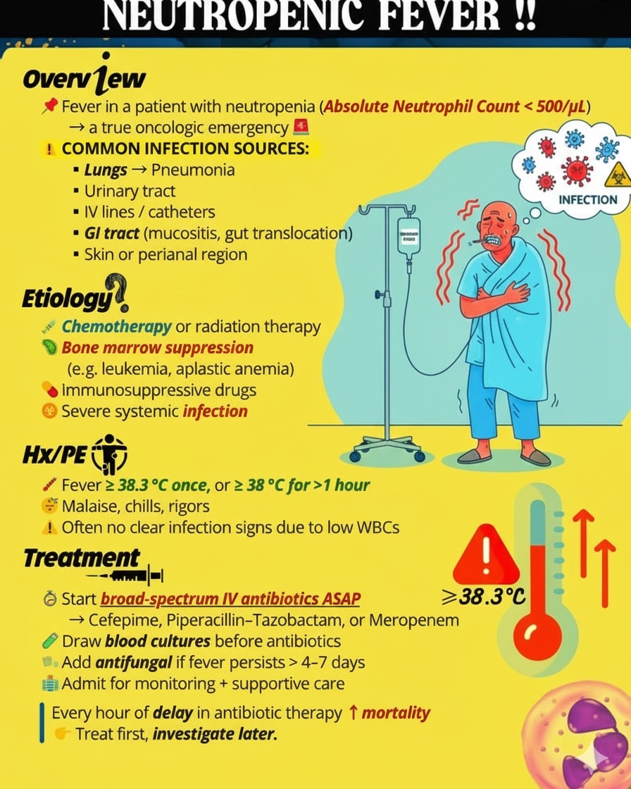 Interesting case report** A 49-year-old man with acute myeloid leukemia who had been admitted to the hospital for induction chemotherapy was evaluated for prolonged neutropenic fever