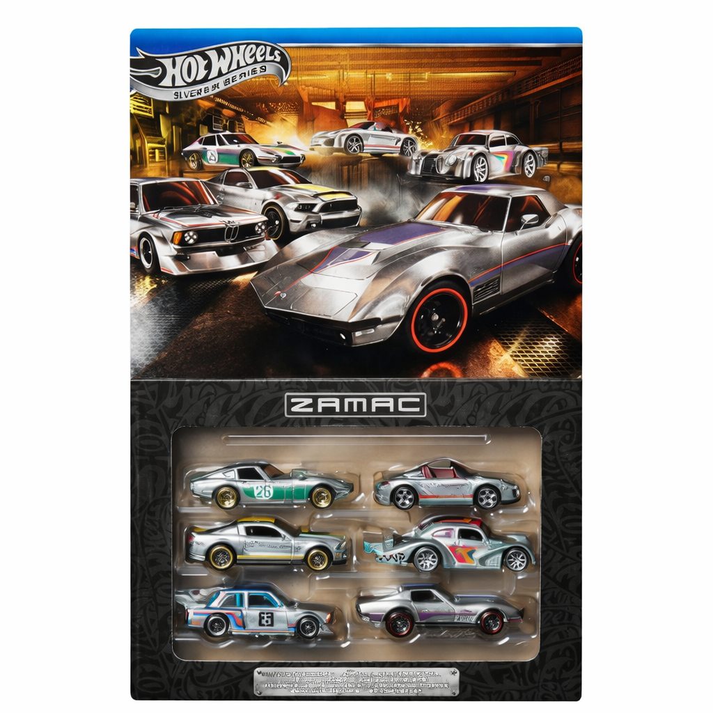 HOT WHEELS SILVER SERIES ZAMAC BOX OF 6 ______ COMPLETE SET OF 6