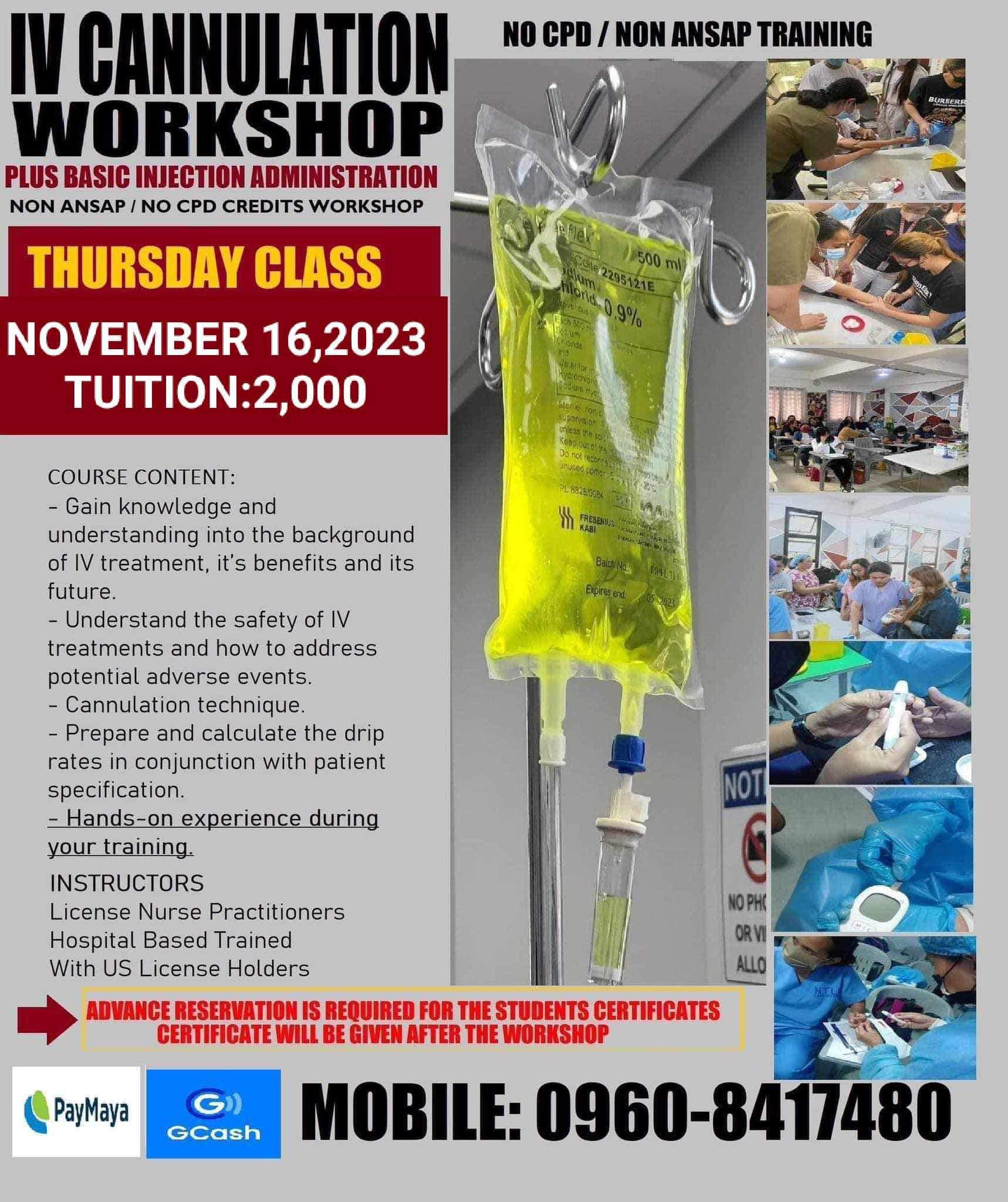 Caregiver - 1 DAY BASIC IVT CANNULATION WORKSHOP and BASIC INJECTION ...