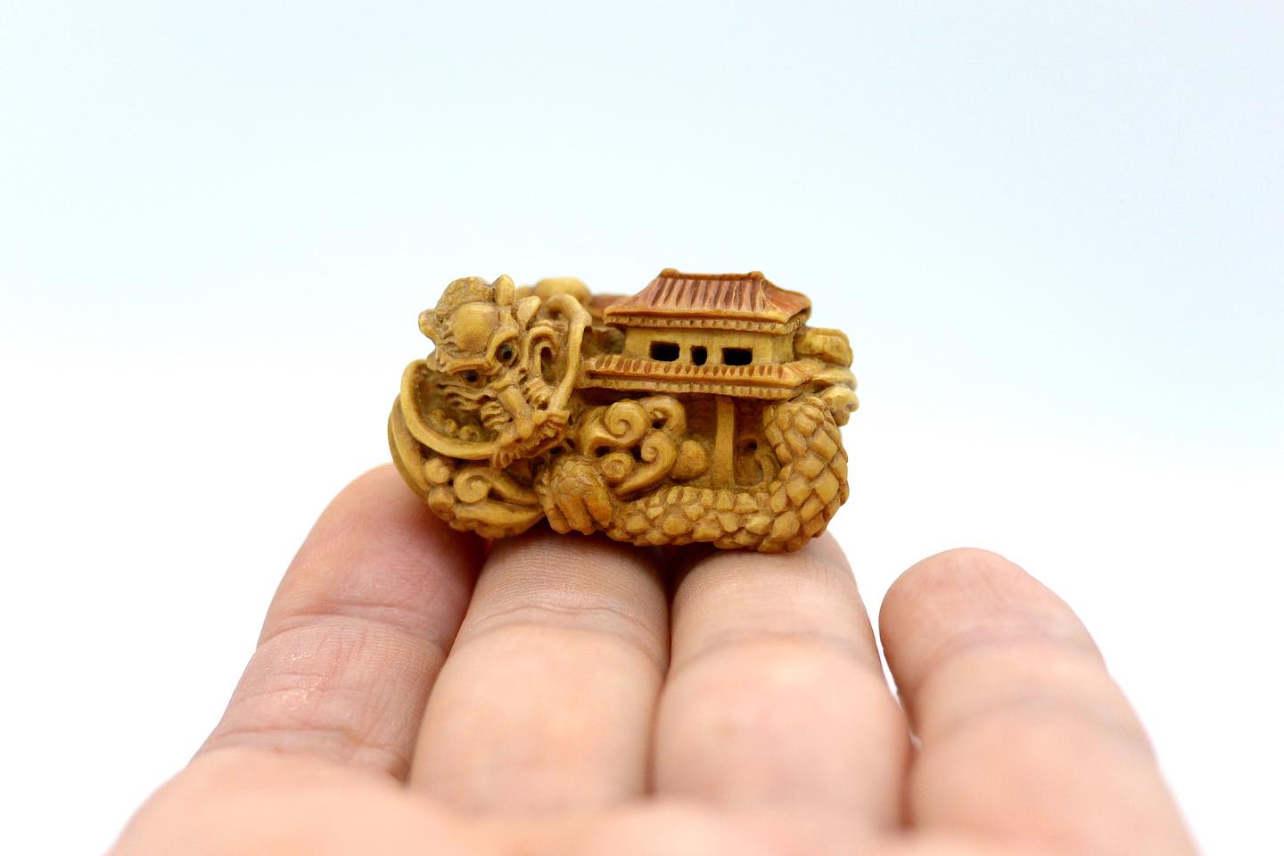 大眞根付製作記 - 【woodcarving】木彫龍根付 dragon netsuke 3個目の 