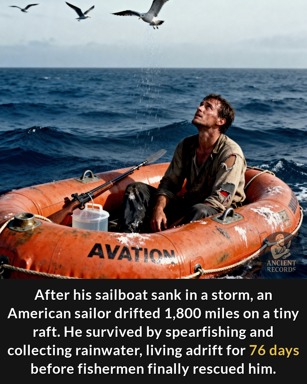 Rare History World | In 1982, Steven Callahan survived for 76 days on a ...