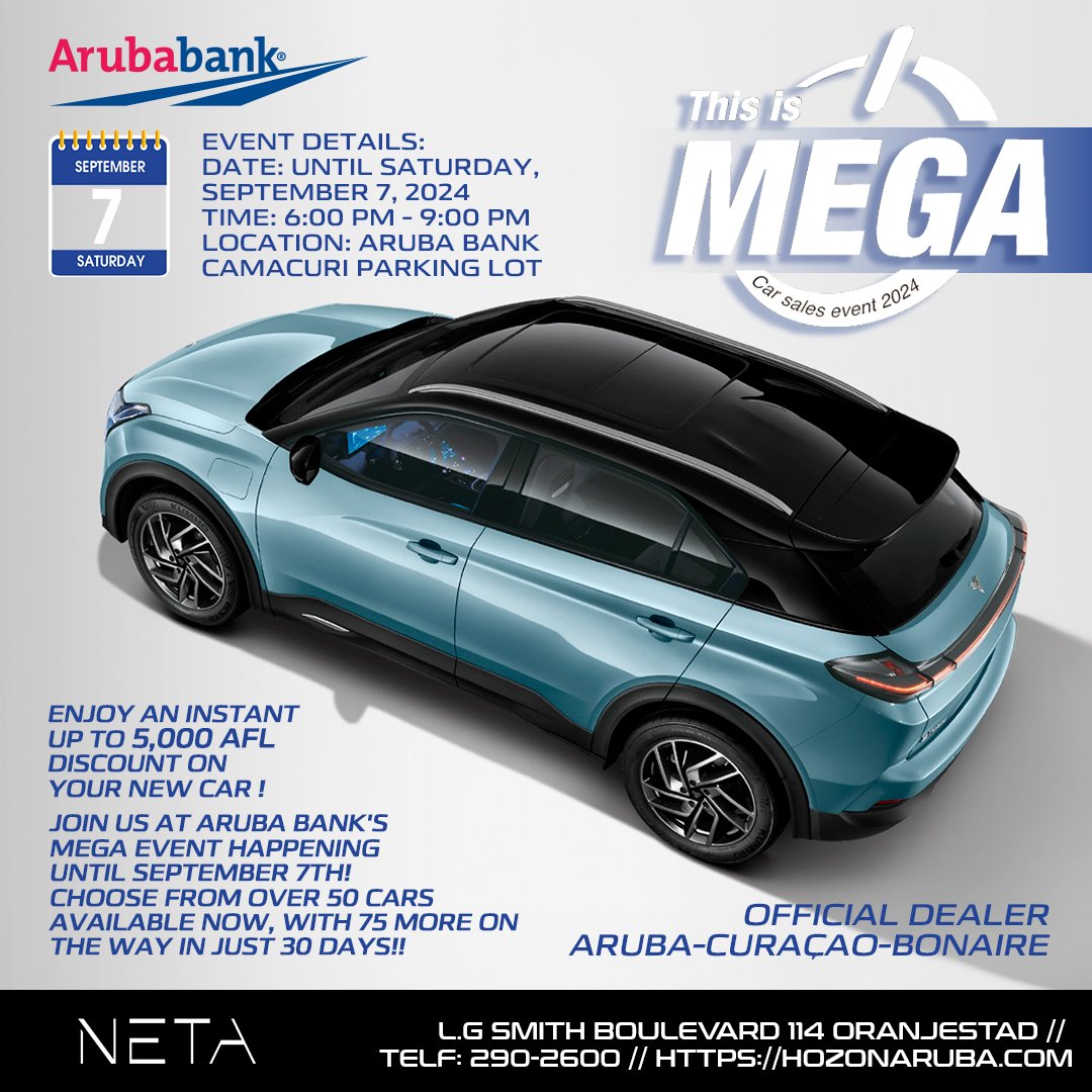 🚗 DISCOVER THE FUTURE OF DRIVING WITH NETA! 🚗 Join us at Aruba