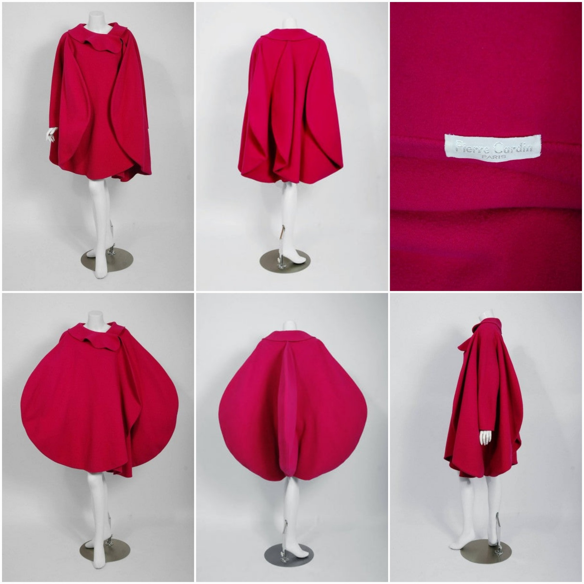 1987 Pierre Cardin magenta pink wool coat