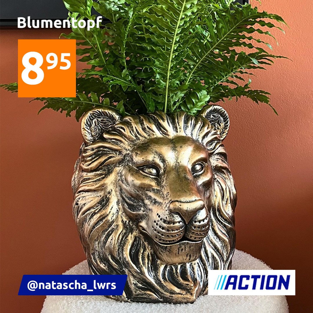 Dieser Blumentopf ist ein echter Hingucker! 🦁 Einfach eine Pflanze hineinstellen und schon ist der Löwe bereit für einen schönen Platz in deinem Zuhause. Also, ab zu Action!