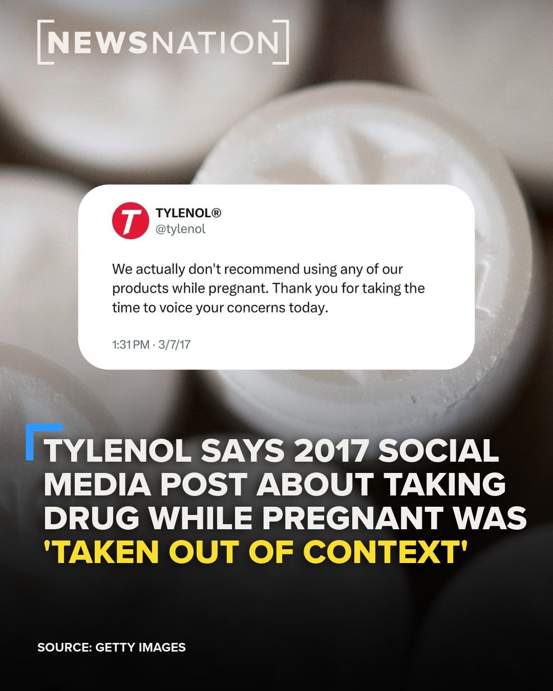 Kenvue, the maker of Tylenol, says an old social media post about taking the drug while pregnant was taken out of context. 